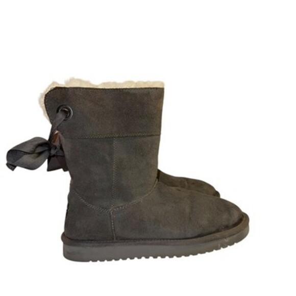 Koolaburra‎ by Ugg Women's Sz 8 Gray Grey Suede Boots Lined Comfort - Picture 4 of 7